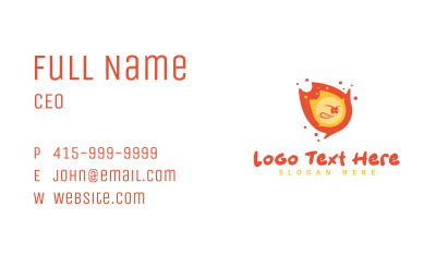 Naughty Fire Mascot Business Card Image Preview