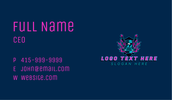 Neon Truck Flame Business Card Design Image Preview