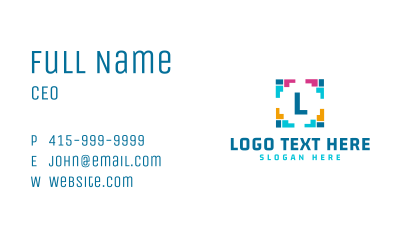 Multi Color Frame Lettermark Business Card Image Preview