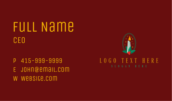 Christmas Candle Decoration Business Card Design Image Preview