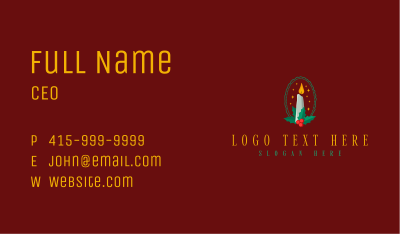 Christmas Candle Decoration Business Card Image Preview