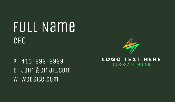 Electrical Lightning Thunder Business Card Design Image Preview