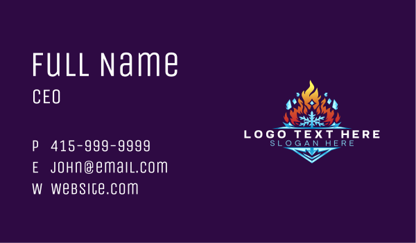 Ice Shard Flame Business Card Design Image Preview