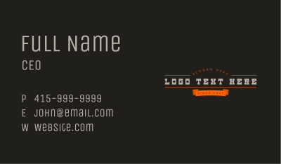 Rustic Pub Wordmark Business Card Image Preview
