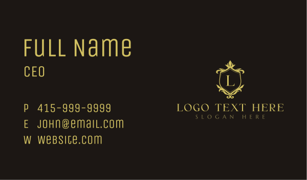 Luxury Decorative Shield Business Card Design Image Preview