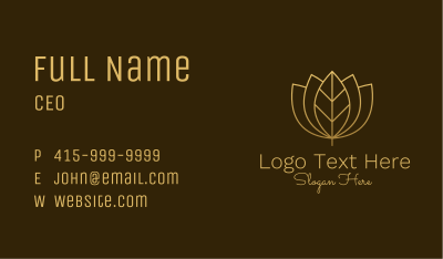 Golden Leaf Lotus Business Card Image Preview
