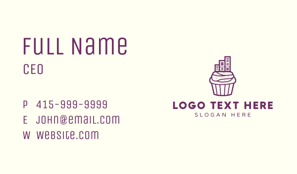 Urban Cupcake Bakery Business Card Design Image Preview