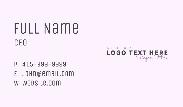 Minimalist Boutique Wordmark Business Card Design Image Preview