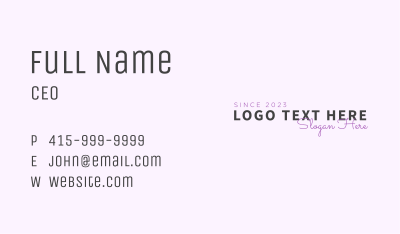 Minimalist Boutique Wordmark Business Card Image Preview