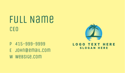 Ocean Sunset Palm Business Card