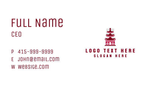 Pagoda Structure Architecture Business Card Design Image Preview