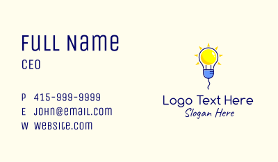 Electric Sun Plug Bulb Business Card Image Preview