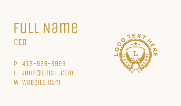 Luxury Shield Lettermark Business Card Design Image Preview