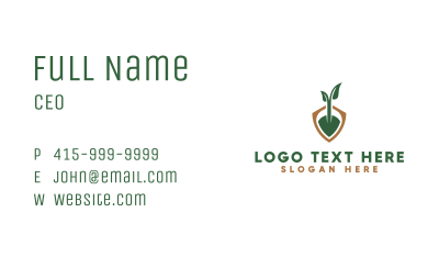 Gardening Shovel Crest  Business Card Image Preview