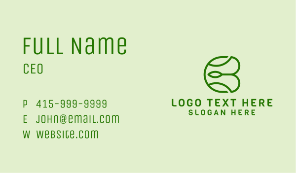 Nature Leaf Letter B  Business Card Design Image Preview