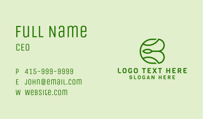 Nature Leaf Letter B  Business Card Image Preview