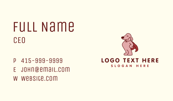Canine Dog Super Hero Business Card Design Image Preview