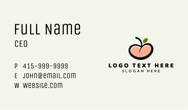 Peach Butt Fruit Business Card Design Image Preview