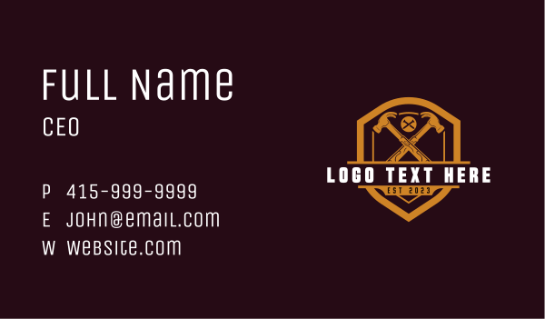 Hammer Builder Tools Business Card Design Image Preview