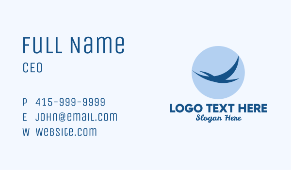 Flying Blue Bird  Business Card Design Image Preview
