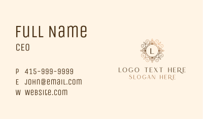 Gold Ornamental Boutique Business Card Image Preview
