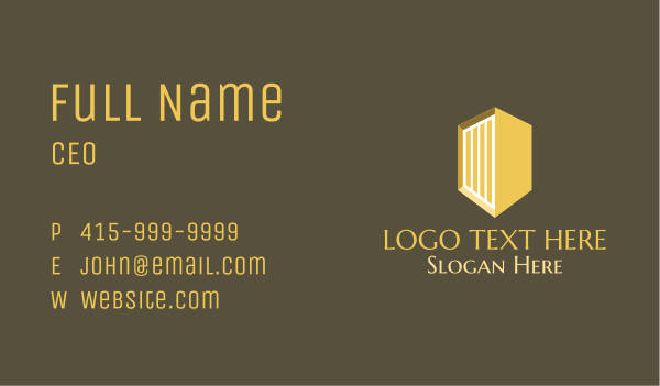 Golden Construction Tower Business Card Design Image Preview