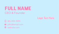Pink Cartoon Wordmark  Business Card Image Preview