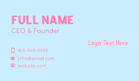 Pink Cartoon Wordmark  Business Card Image Preview