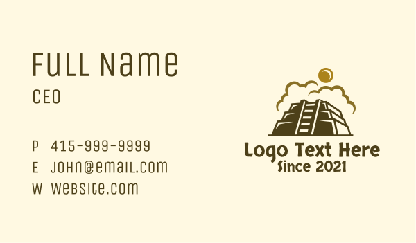 Sun Mayan Pyramid Business Card Design Image Preview