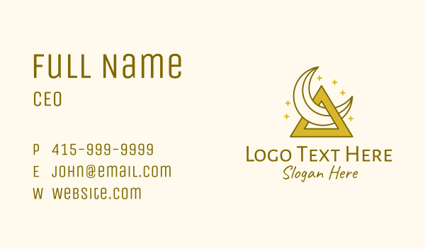 Crescent Moon Triangle  Business Card Design Image Preview