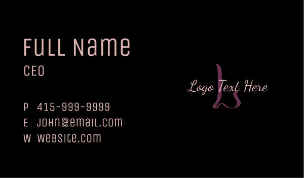 Stylist Brand Lettermark Business Card Design Image Preview