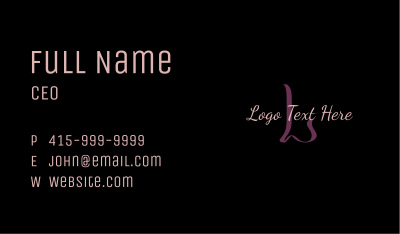 Stylist Brand Lettermark Business Card Image Preview