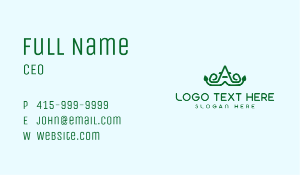 Eco Friendly Letter A Garden Business Card Design Image Preview