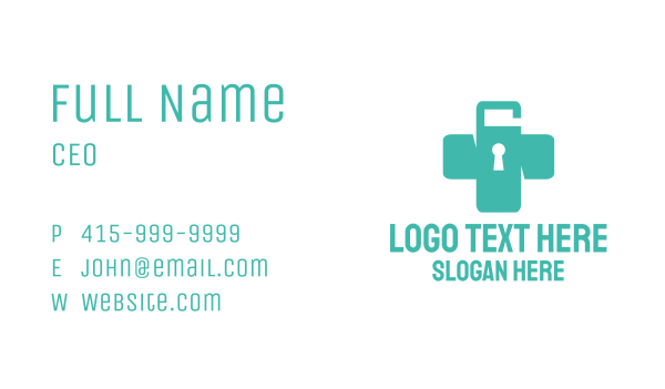 Unlocked Medical Cross Business Card Design Image Preview
