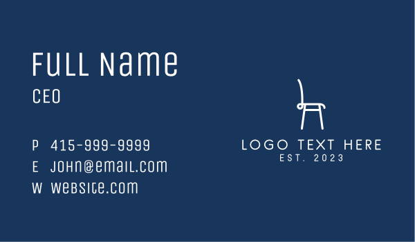White Furniture Chair  Business Card Design Image Preview