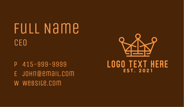 Orange Royal Luxury Crown  Business Card Design Image Preview