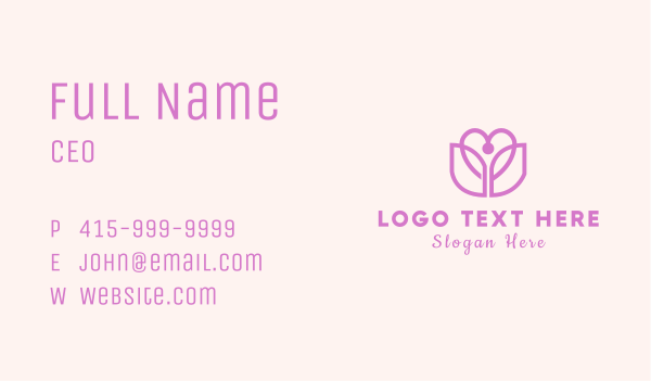 Heart Tulip Flower Business Card Design Image Preview