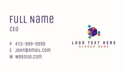 Cube Pixel Block Business Card Image Preview