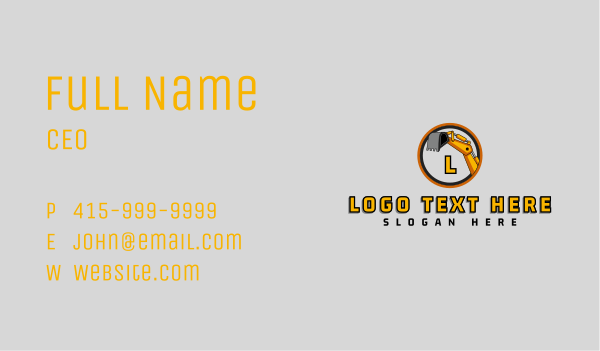 Construction Excavator Backhoe Business Card Design Image Preview