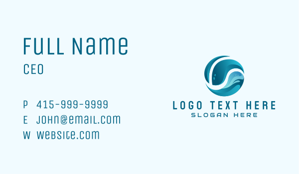 Ocean Wave Sphere Business Card Design Image Preview