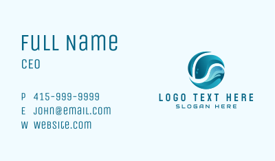 Ocean Wave Sphere Business Card Image Preview