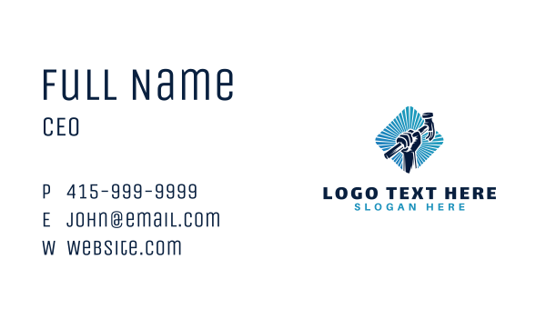 Remodeling Hammer Hand Business Card Design Image Preview