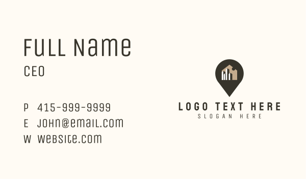 Realty House Location Pin Business Card Design Image Preview