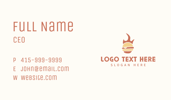Fire Burger Food Business Card Design Image Preview