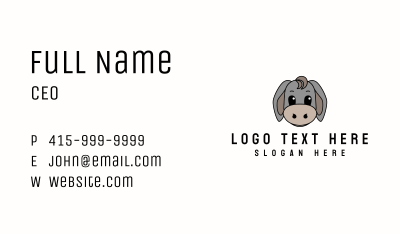 Cute Donkey Mascot Business Card Image Preview