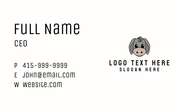 Cute Donkey Mascot Business Card Design Image Preview