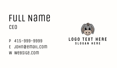 Cute Donkey Mascot Business Card Image Preview