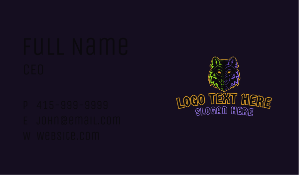 Angry Wolf Mascot Business Card Design Image Preview
