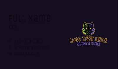 Angry Wolf Mascot Business Card Image Preview