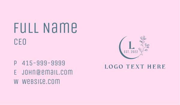 Beauty Flower Letter Business Card Design Image Preview